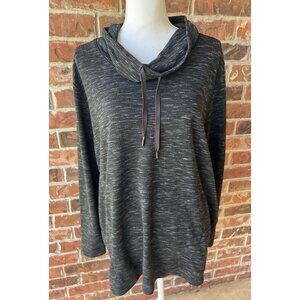 EDDIE BAUER Sweatshirt Womens XL Cowl Neck French Terry Long Sleeve space dye